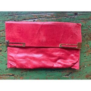 Teek Orr Vintage‎ Genuine Leather Purse Red Clutch Handbag